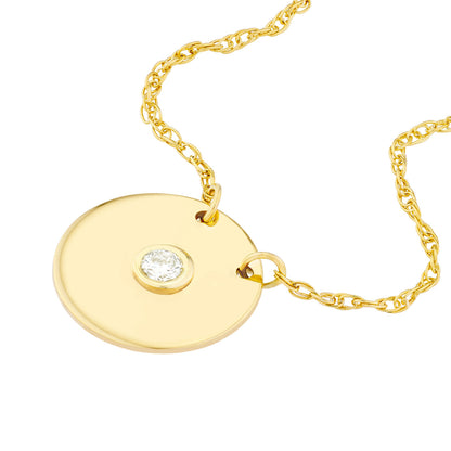 Diamond Disc Pendant Necklace