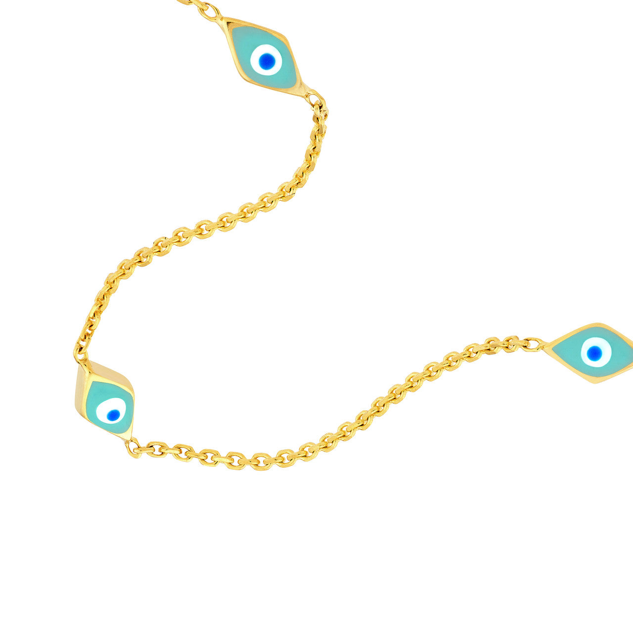 Enamel Evil Eye Station Necklace