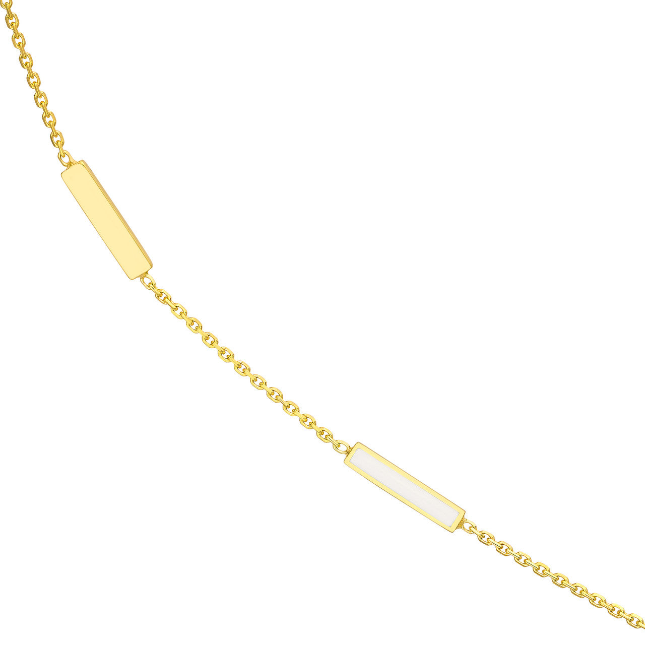 White Enamel Alternating Bar Necklace