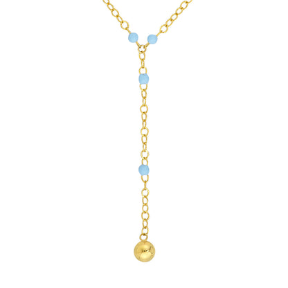 Lariat en émail bleu superposé