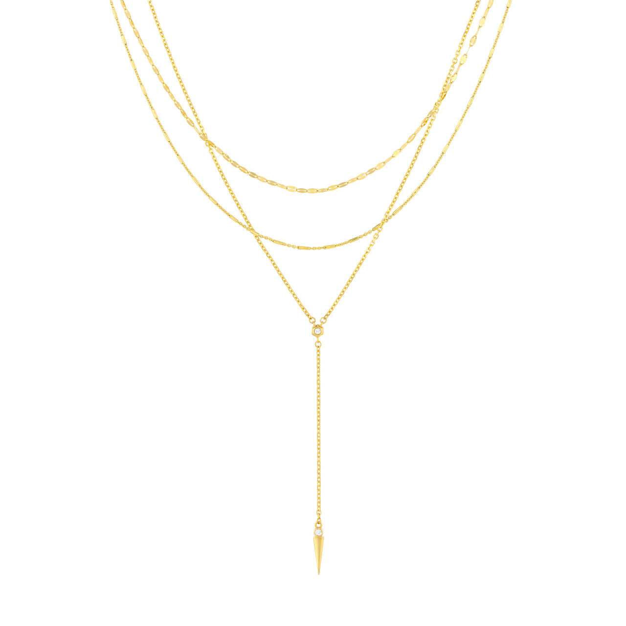 Lariat en diamant en couches