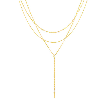 Lariat en diamant en couches