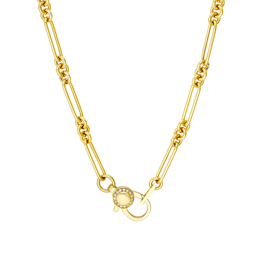 Triple Link Paperclip Chain Necklace