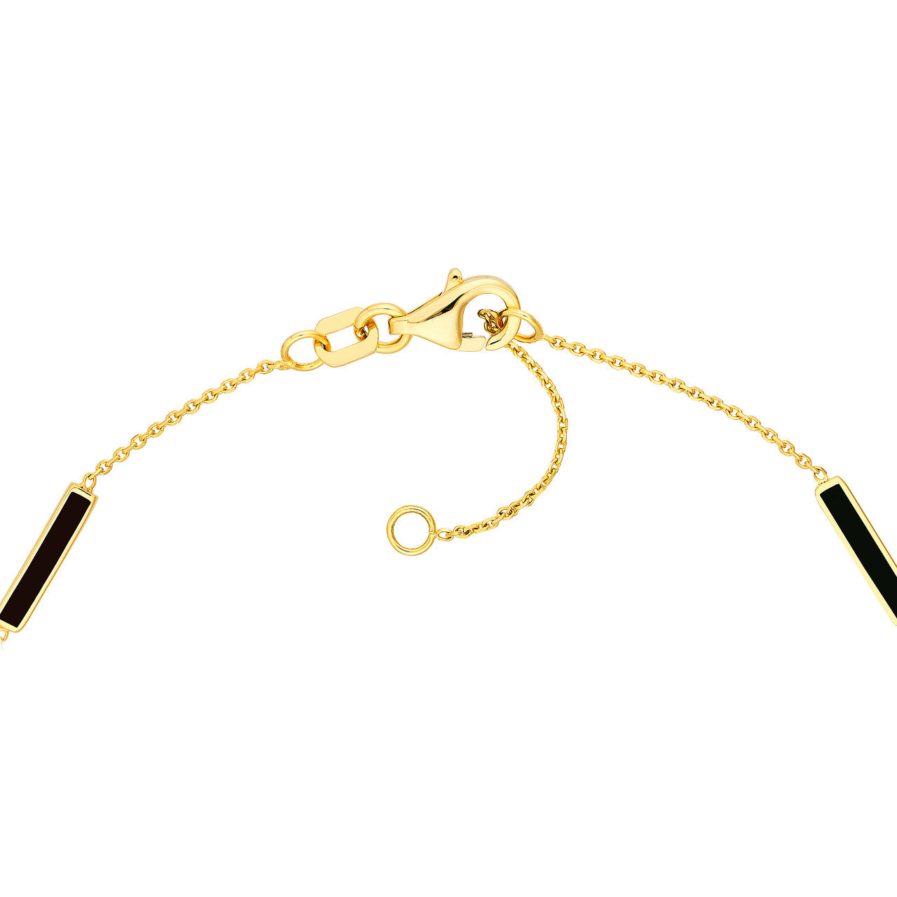Black Enamel Alternating Bar Bracelet