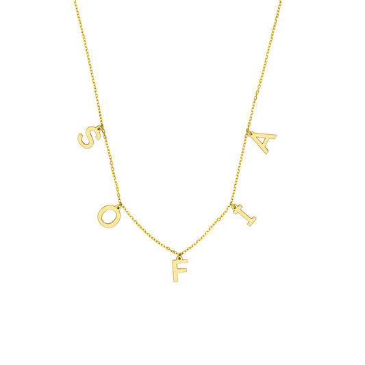 Dangling Initials Station Necklace