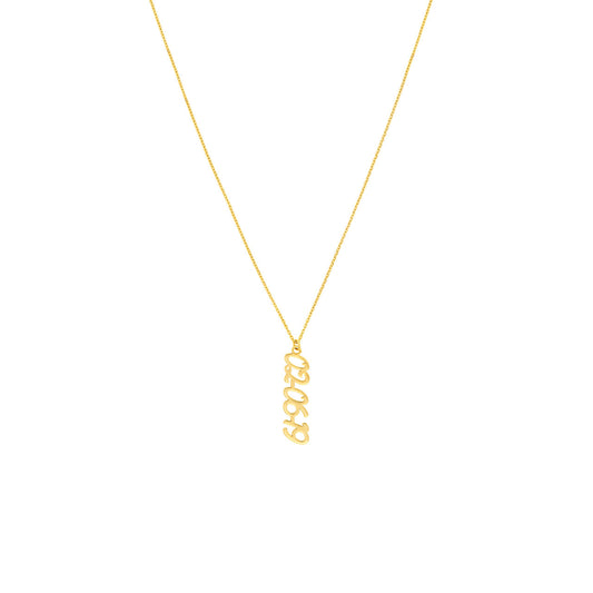 Vertical Script Numeral Necklace