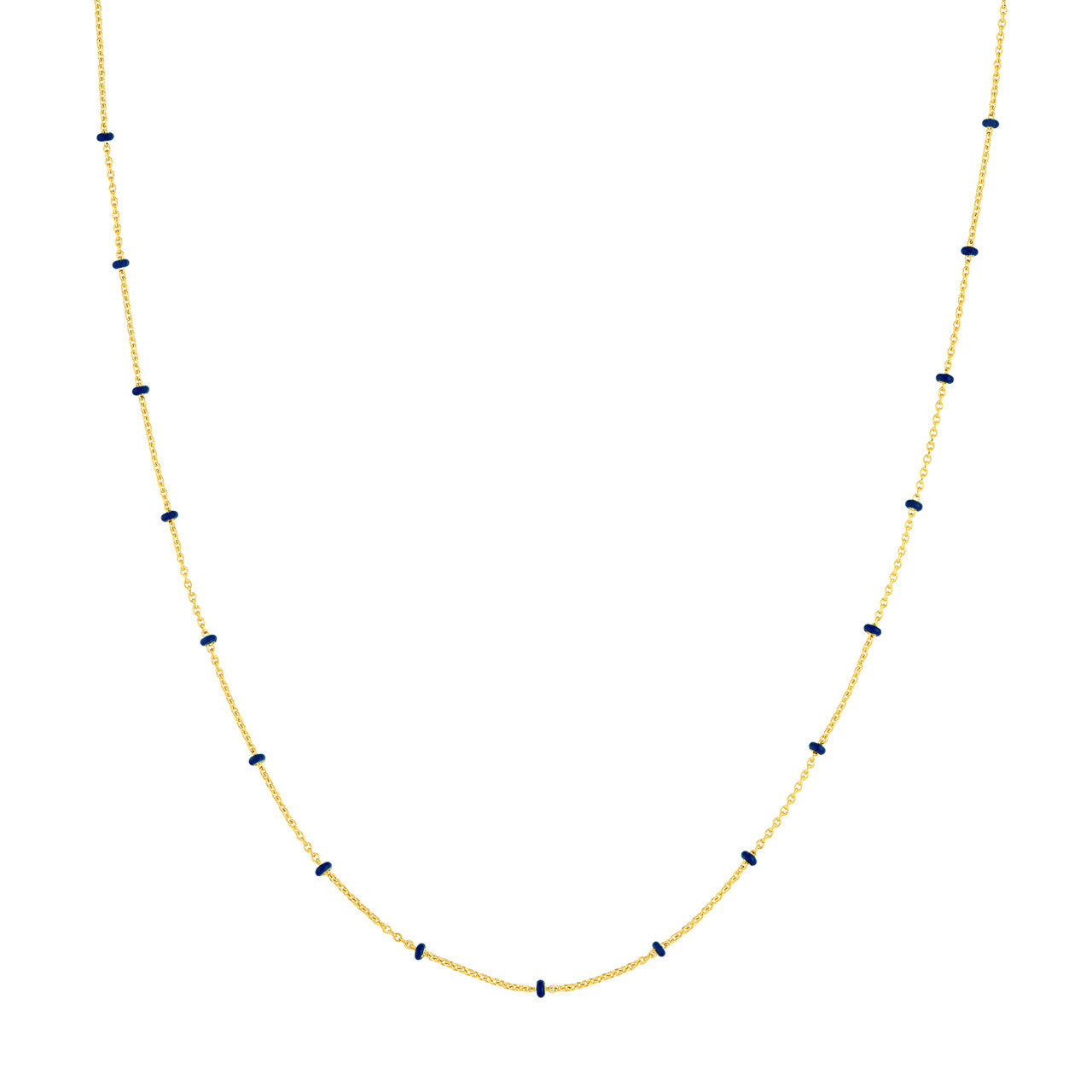 Collier chaîne Saturne en perles d'émail colorées