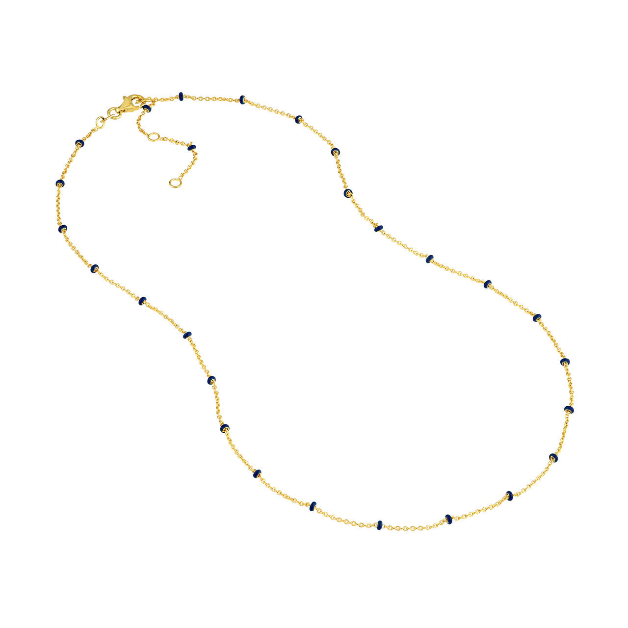 Colored Enamel Bead Saturn Chain Necklace