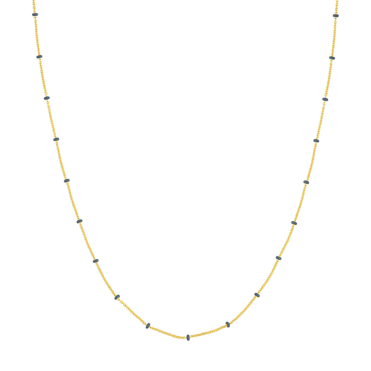 Colored Enamel Bead Saturn Chain Necklace