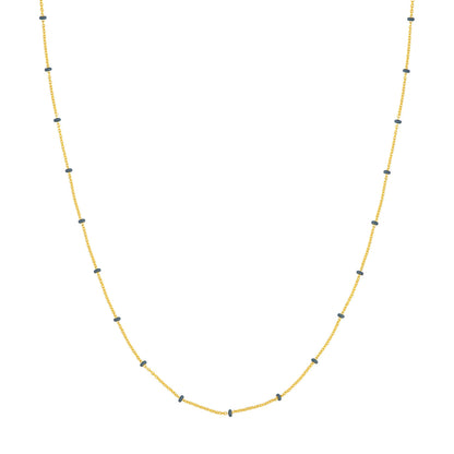 Collier chaîne Saturne en perles d'émail colorées