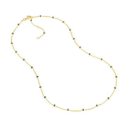 Colored Enamel Bead Saturn Chain Necklace