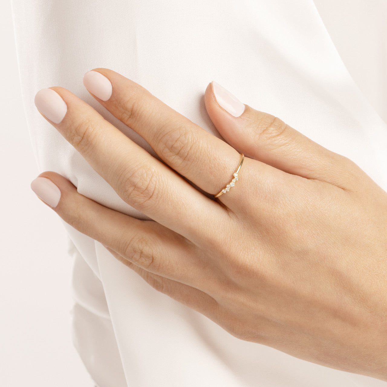 Bague fantaisie en grappe de diamants