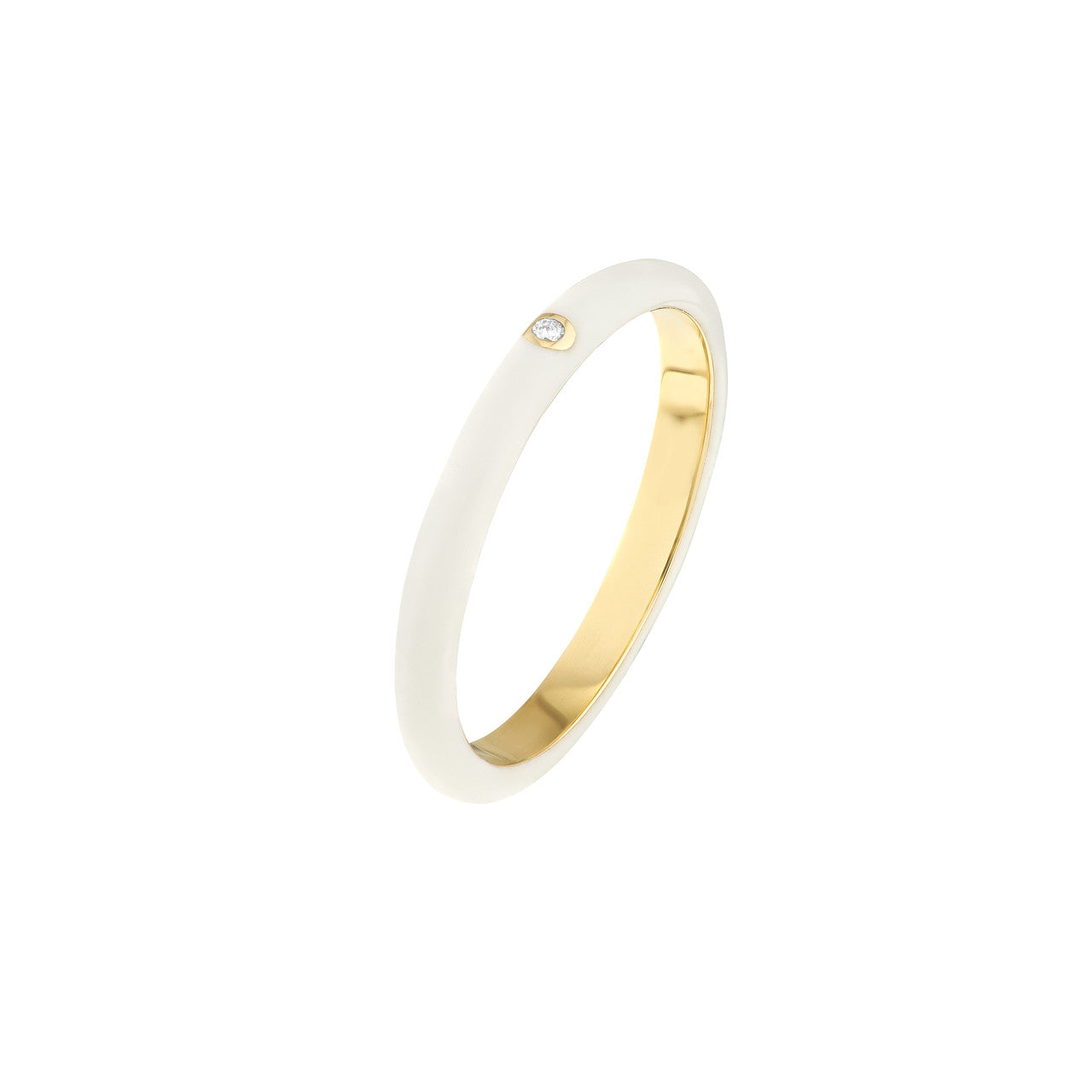 I DO Bague en émail blanc