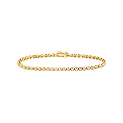 Small Bezel Set Diamond Tennis Bracelet