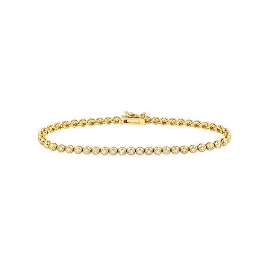 Small Bezel Set Diamond Tennis Bracelet