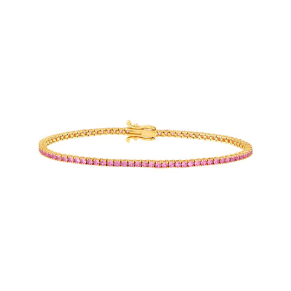 Pink Sapphire Tennis Bracelet