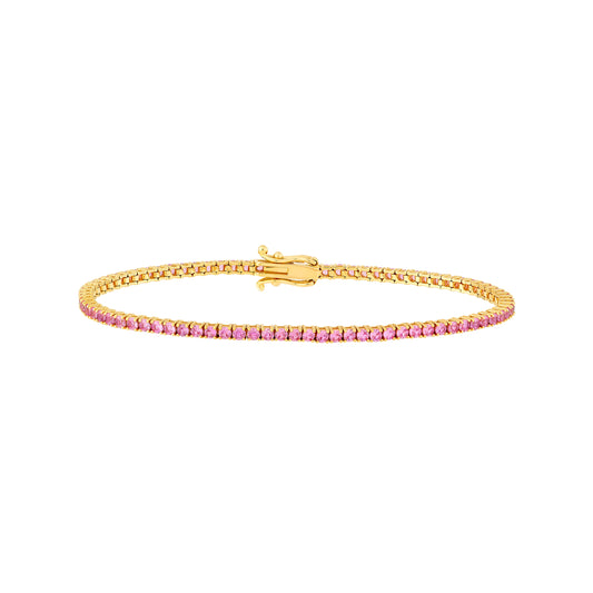 Pink Sapphire Tennis Bracelet