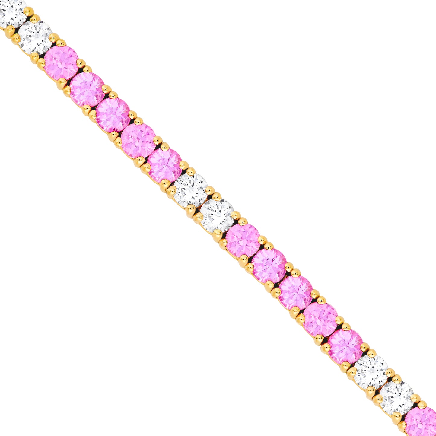 Diamond & Pink Sapphire Tennis Bracelet