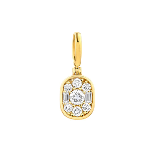 Diamond Vertical Oval Pendant