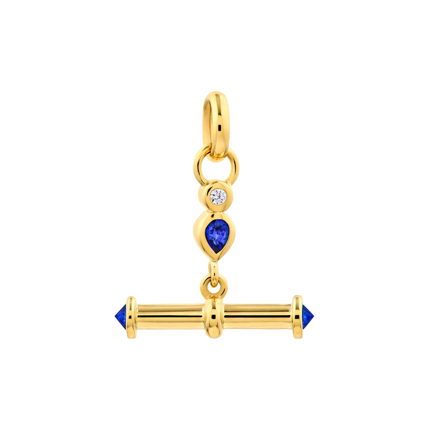 Diamond & Sapphire Swivel Toggle Pendant