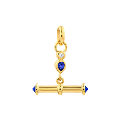 Diamond & Sapphire Swivel Toggle Pendant