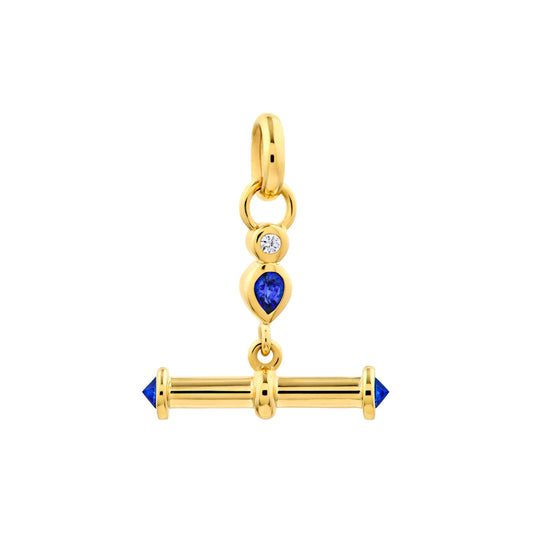 Diamond & Sapphire Swivel Toggle Pendant