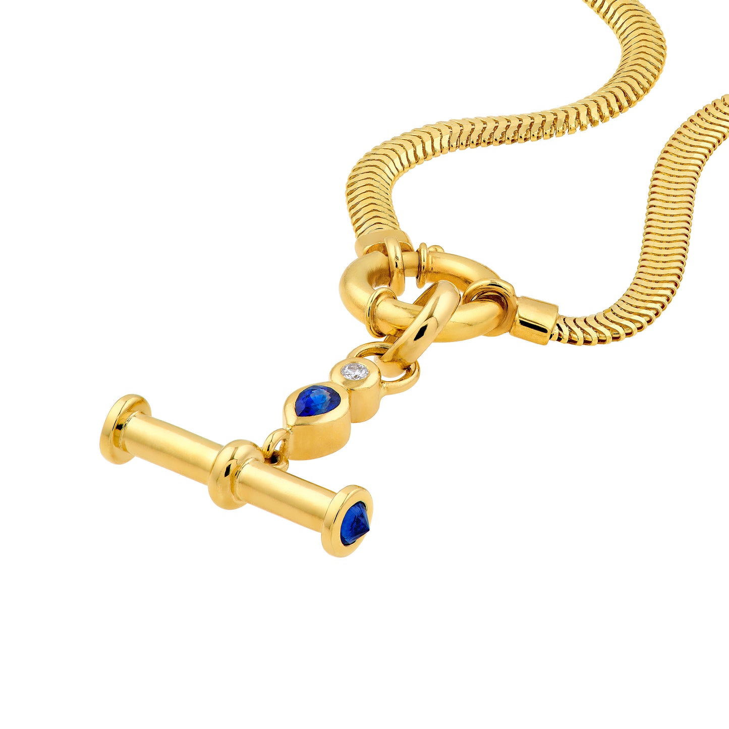 Diamond & Sapphire Swivel Toggle Pendant