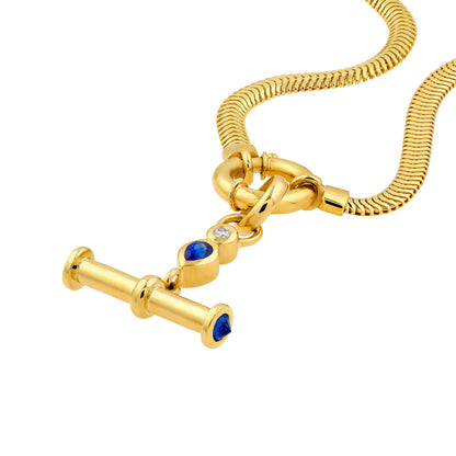 Diamond & Sapphire Swivel Toggle Pendant