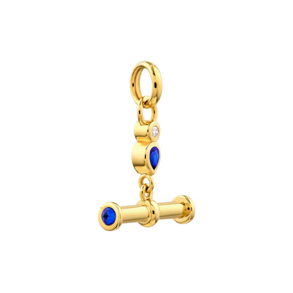 Diamond & Sapphire Swivel Toggle Pendant
