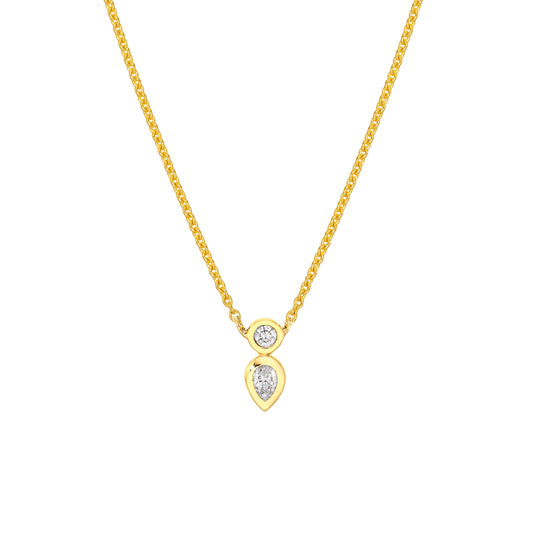 Diamond Duo Bezel Necklace