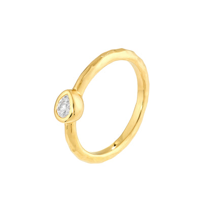 Pear Diamond Bubble Ring