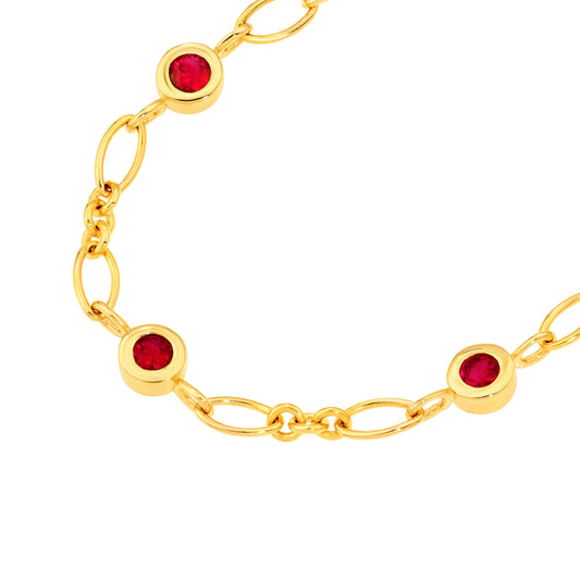 Ruby Station Oval Chain Necklace