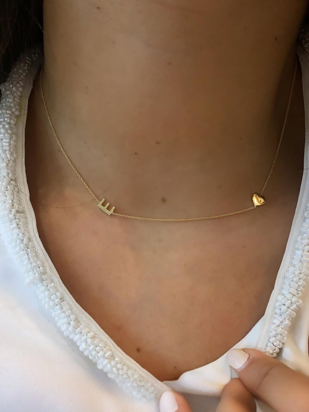 Initial Necklace with Heart