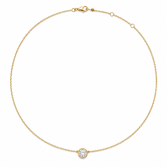 Bezel Round Lab Diamond Necklace