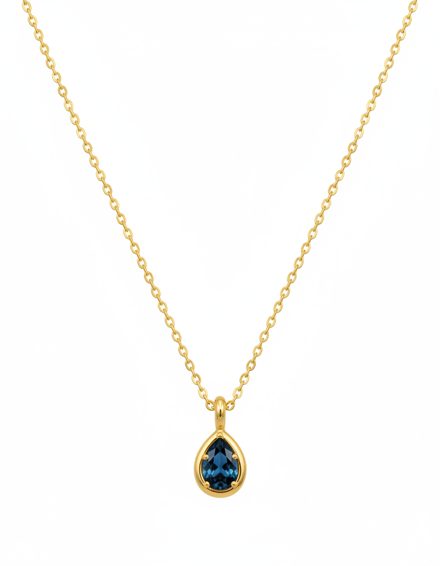 Blue Sapphire Pear Pendant