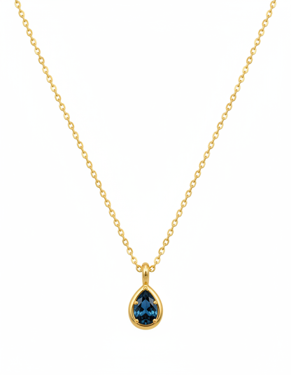 Blue Sapphire Pear Pendant