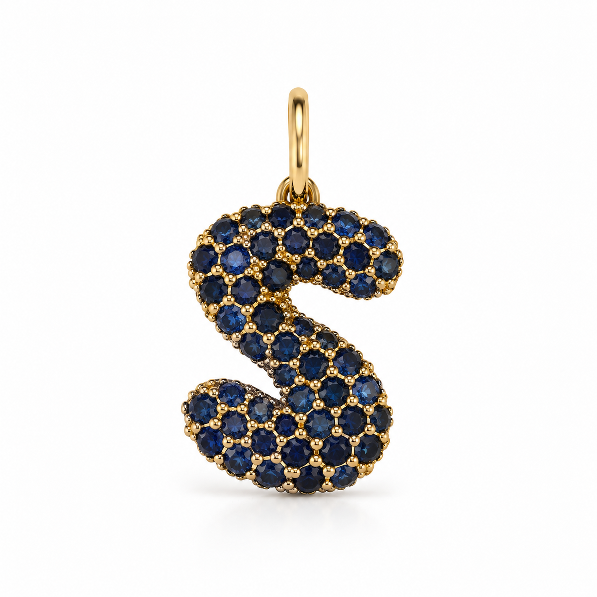 Sapphire Bubble Letter Pendant