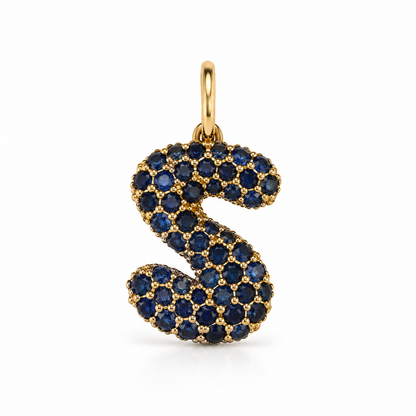 Sapphire Bubble Letter Pendant
