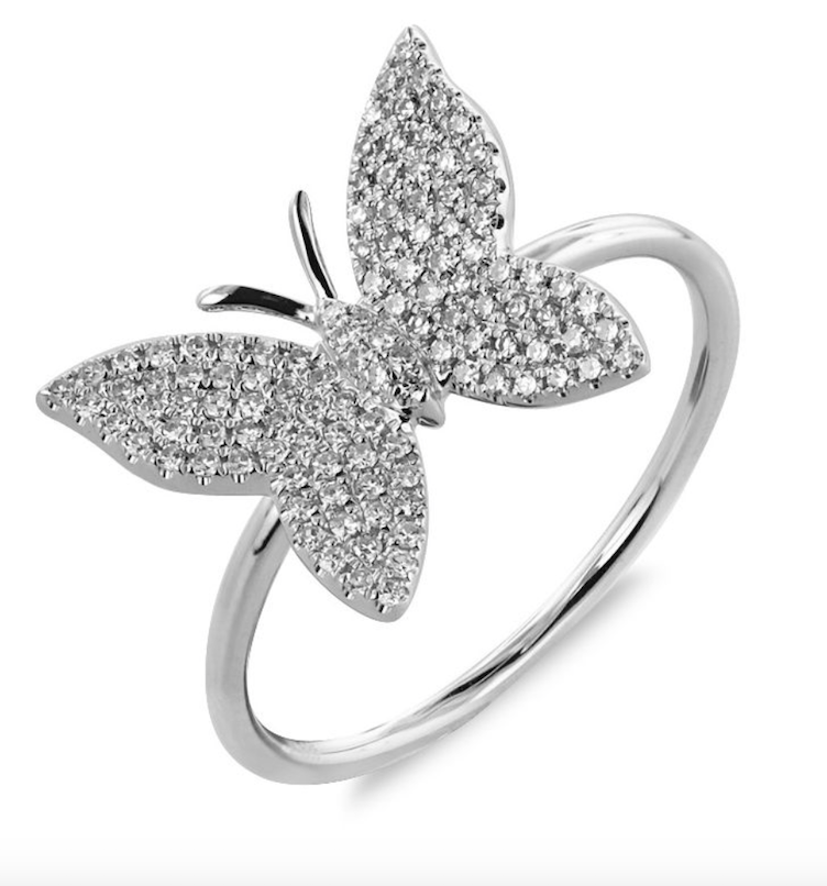 Diamond Pavé Butterfly Ring