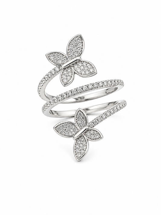 Bague papillon diamant pavé