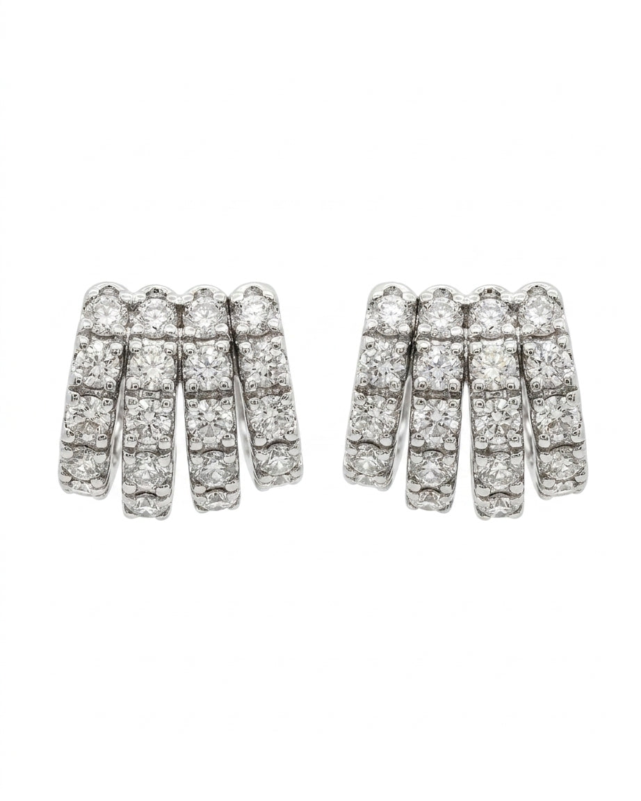 Diamond Cuff Stud Earrings