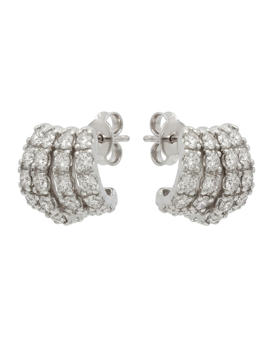 Diamond Cuff Stud Earrings