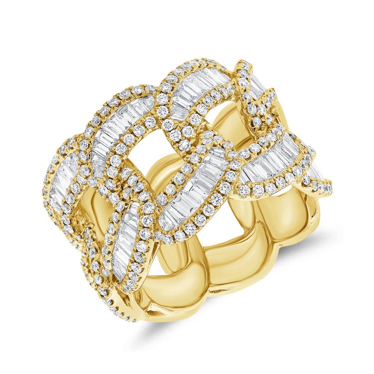 Baguette Link Ring