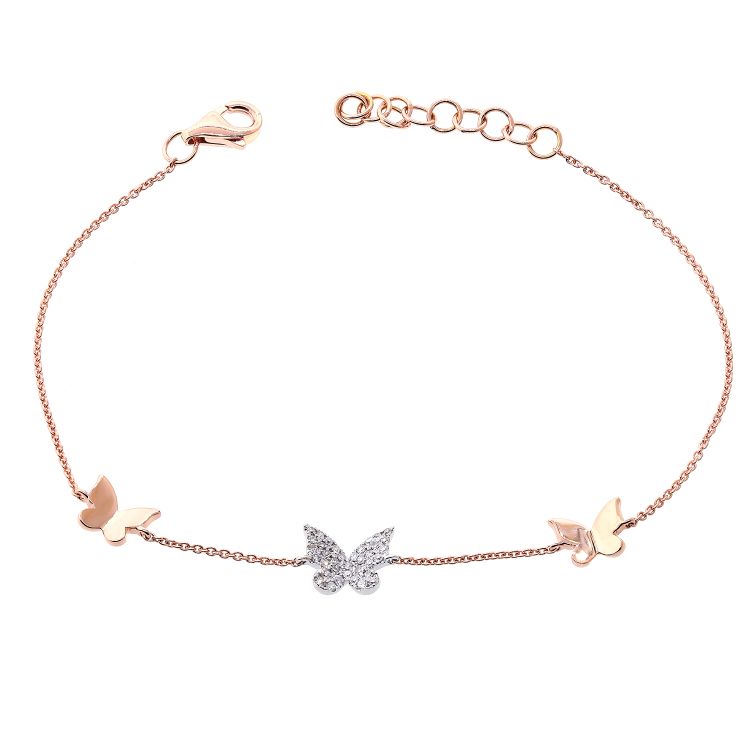 Diamond Butterfly Chain Bracelet