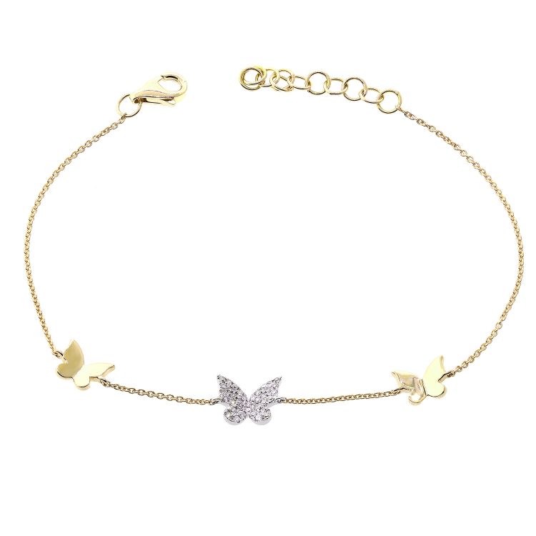 Diamond Butterfly Chain Bracelet