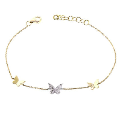 Diamond Butterfly Chain Bracelet