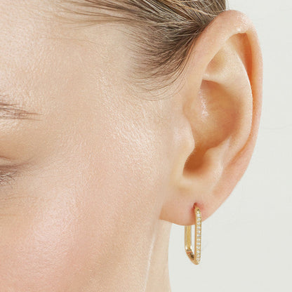 Diamond Channel Hoop Earrings