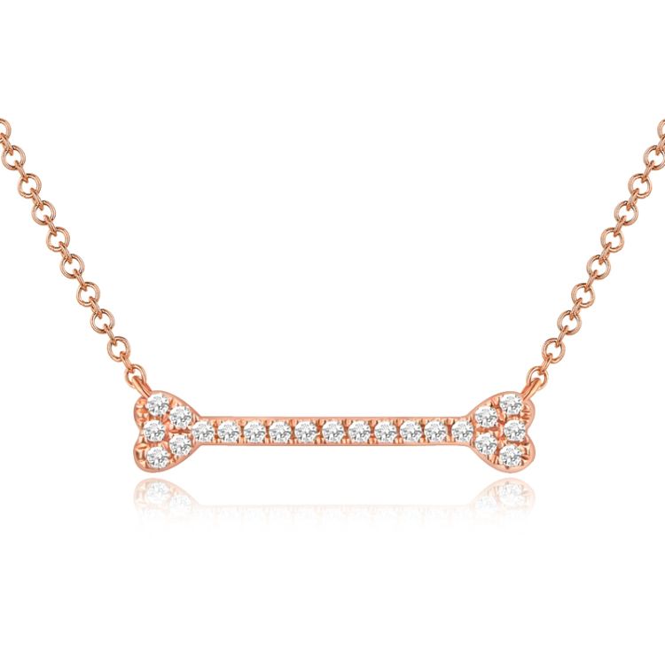 Diamond Dog Bone Necklace