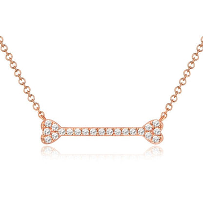 Diamond Dog Bone Necklace
