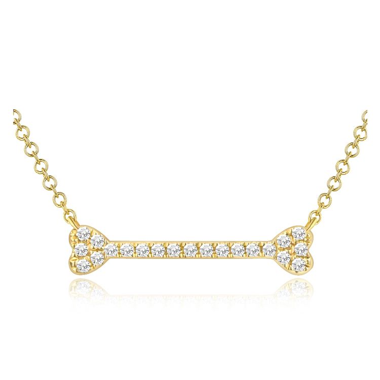 Diamond Dog Bone Necklace